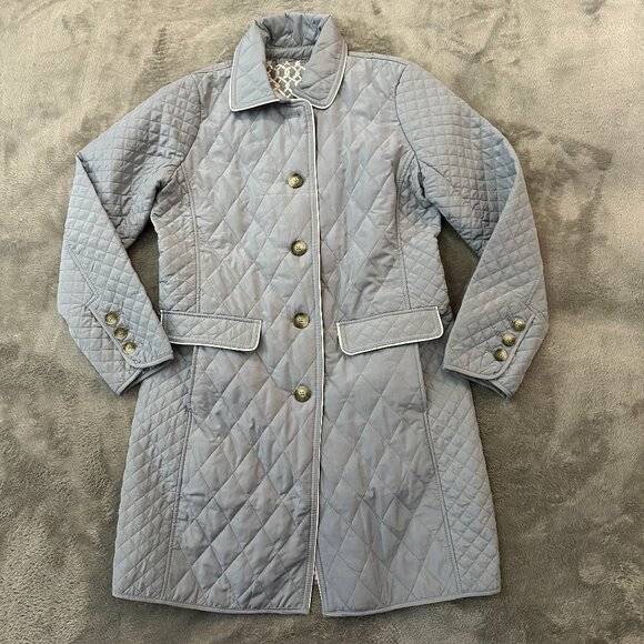 Chico's Quilted Button Chore Barn Jacket Gray Women's size SMALL 4/6 - Picture 1 of 7